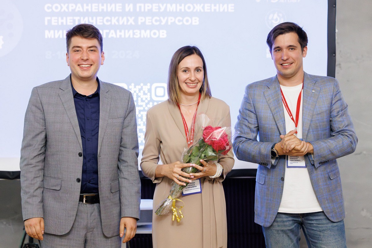 Conference Organising Committee, laureates of the Russian President's Prize in Science and Innovation Anton Nizhnikov, Ekaterina Grizanova, Kirill Antonets. Photography: Andrey Kochetkov