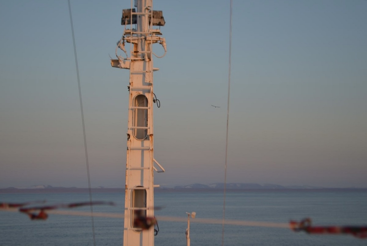 Novaya Zemlya on the horizon. Photo by Mariia Biriuk