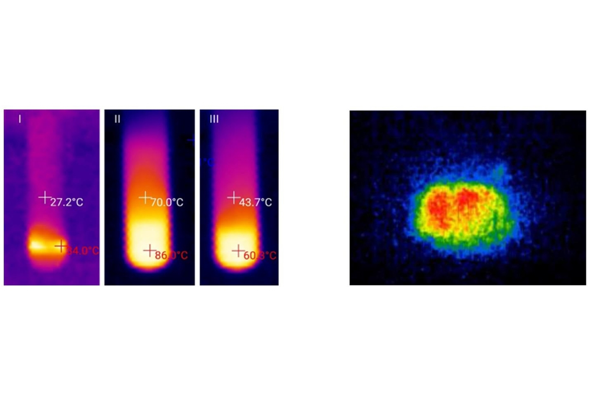 Figure: Thermal mapping of the calcium carbide hydrolysis in a tube